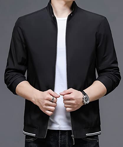 Lucrosun Men's Casual Lightweight Softshell Full Zip Stand Collar Work Jacket2