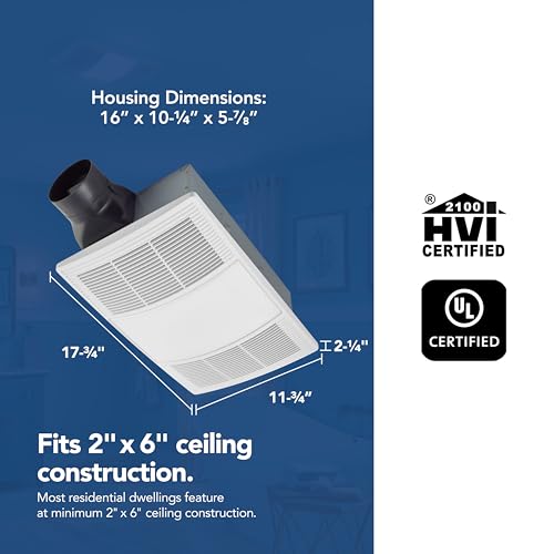 Image of Broan-NuTone BHFLED110 PowerHeat Bathroom Exhaust Fan, Heater, and LED Light Combination, 110 CFM