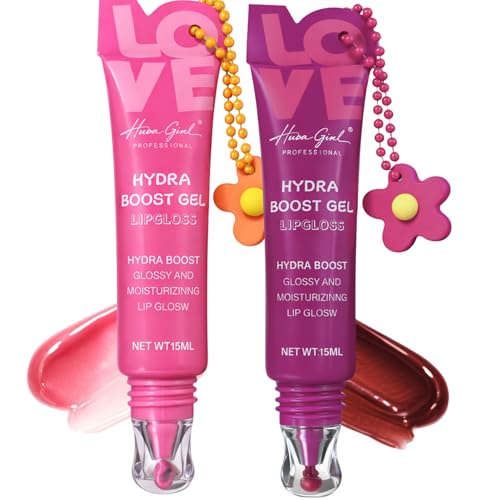 Image of Lip Gloss Korean Duo Kit, Cute Lip Gloss For Girls Set Of 2, Tinted High Shine Hydrating Lipgloss Women Gift, K Beauty Inspired Makeup Present For Teens