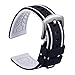 Produktbild ULLCHRO Unisex Kautschuk Armband mit Gebürstete Edelstahl Silber Schnalle 24mm Schwarz Weiß
