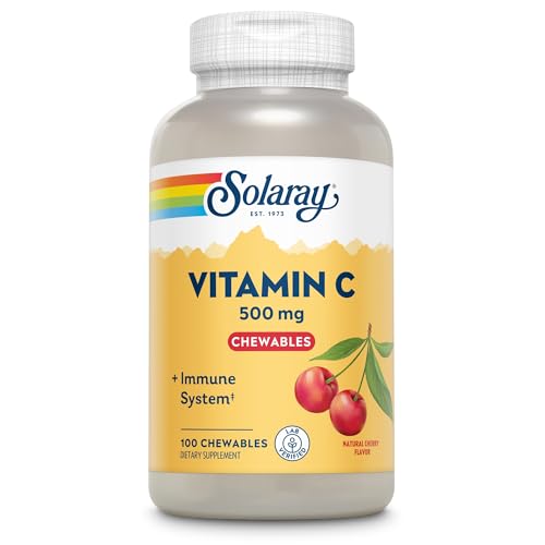 Solaray Chewable Vitamin C 500mg | Cereza | 100 Masticables