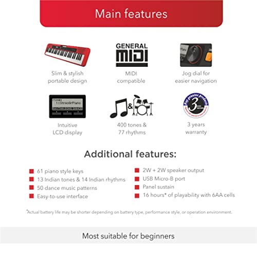 Casio CT-S200, CT-S200RD - Les Beatles, Paul McCartney, John Lennon, RIngo Starr, George Harrison Casio CT-S200, CT-S200RD – Image 4