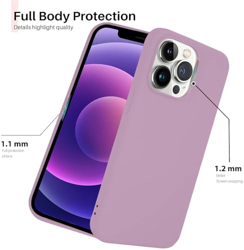 Image of Elzzi Microfiber Candy Case Compatible for iPhone 14 PRO MAX, Shockproof Slim Back Cover Liquid Silicone Case (Lilac)