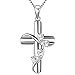 Produktbild S925 Sterling Silber Faith Hope Love Cross Anhänger Halskette, Schatulle Kettenlänge 45,72 cm
