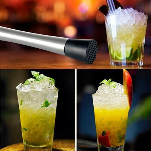 Professional Muddler for Cocktails Set - Stainless Steel Muddler Old Fashioned Cocktail Kit Ice Crusher - Cocktail Set Bartender Kit for Home Bar - Fruit Crusher for Mojito - Image 6