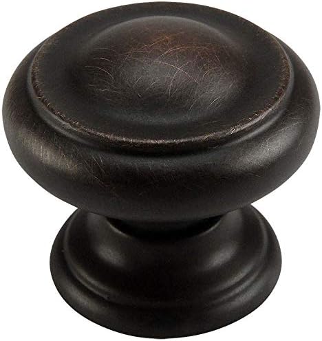 Cosmas 10 Pack 3317ORB Oil Rubbed Bronze Cabinet Hardware Round Knob - 1-3/16 Diameter