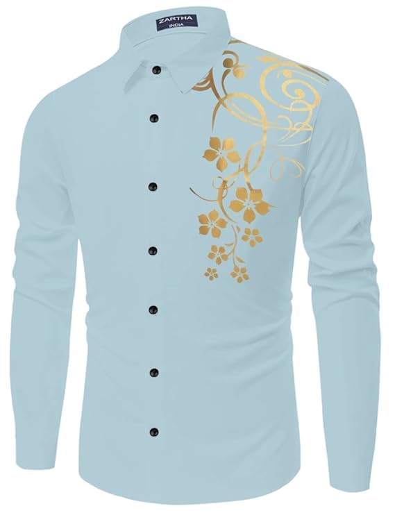 Image of Men's Solid Cotton Regular Fit Full Sleeve Collared Neck Casual Shirt for Men Stylish Latest, Formal
