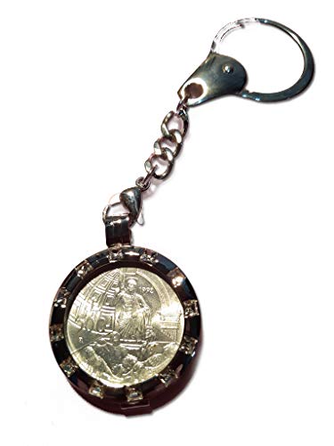 Llavero de plata de 500 liras Piero della Francesca 1992, joya numismática exclusiva para caballero