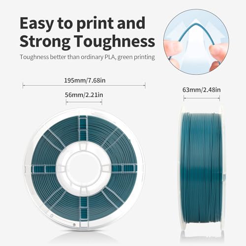 Image of PLA Filament 1.75mm Blue Lagoon 1KG, Clog-Free 3D Printer Filament Dimensional Accuracy + /- 0.02mm, 1kg Spool(2.2lbs) 3D Printing Filament Fits for Most FDM 3D Printers