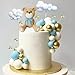 Bear Cake Toppers Bear Balls Cake Decorations with Stars Clouds Cake Toppers for Boy Girl Baby Shower Birthday Party Decorations (Blue Bear Set)