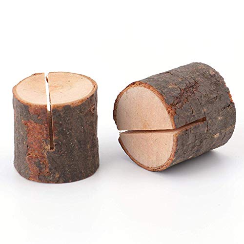 Tosnail 50 Set Wooden Place Card Holders with Kraft Paper Cards - Image 2
