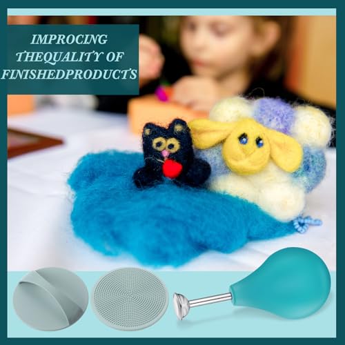 Image of Leinuosen 2pcs Wet Felting Tool Set Include Ball Brause Sprinkler and Wet Felting Tool Great for Working on Seams, Flat Felts, Hat & Slipper Shaping