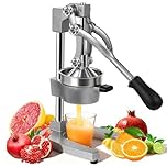 cast iron juicer Heavy Duty Manual Juicer for Whole Fruit, Juicer Manual Press with 304 Stainless Steel Strainer, Easy Clean Commercial Orange Juice Maker for Home Kitchen Camping & Bar, Grey
