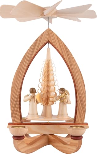 Erzgebirge Palast 1-stöckige Pyramide Langrockengel - Natur - 28 cm