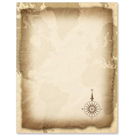 PaperDirect Antique Map Border Papers, Vintage with Darkened Land Areas and Intricate Map Lines Design, 8.5 x 11, Acid-Free, Ideal for Letters, Crafts
