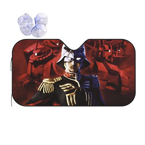 車用サンシェード ネオ ジオンガンダム シャア アニメキャラクター フロントサンシェード 日除け 軽自動車 吸盤 UVカット 車窓日よけ 紫外線カット 日焼け防止 簡単取り付け 車用品 2サイズ選択 130x70cm nm212