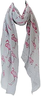 kukubird Flamingo Unicorn Print Frayed Cotton Scarf Shawl/Wrap/Pashmina Christmas Stocking Filler