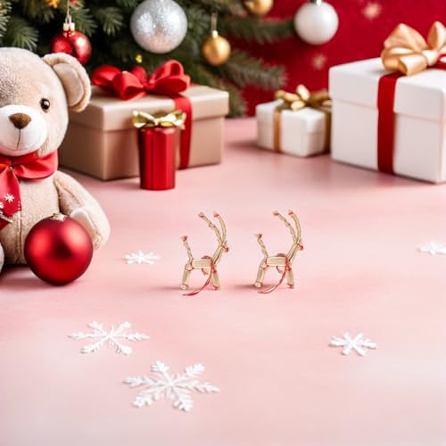 Mini-rennes décoratifs en paille pour table de fête et sapin - 7