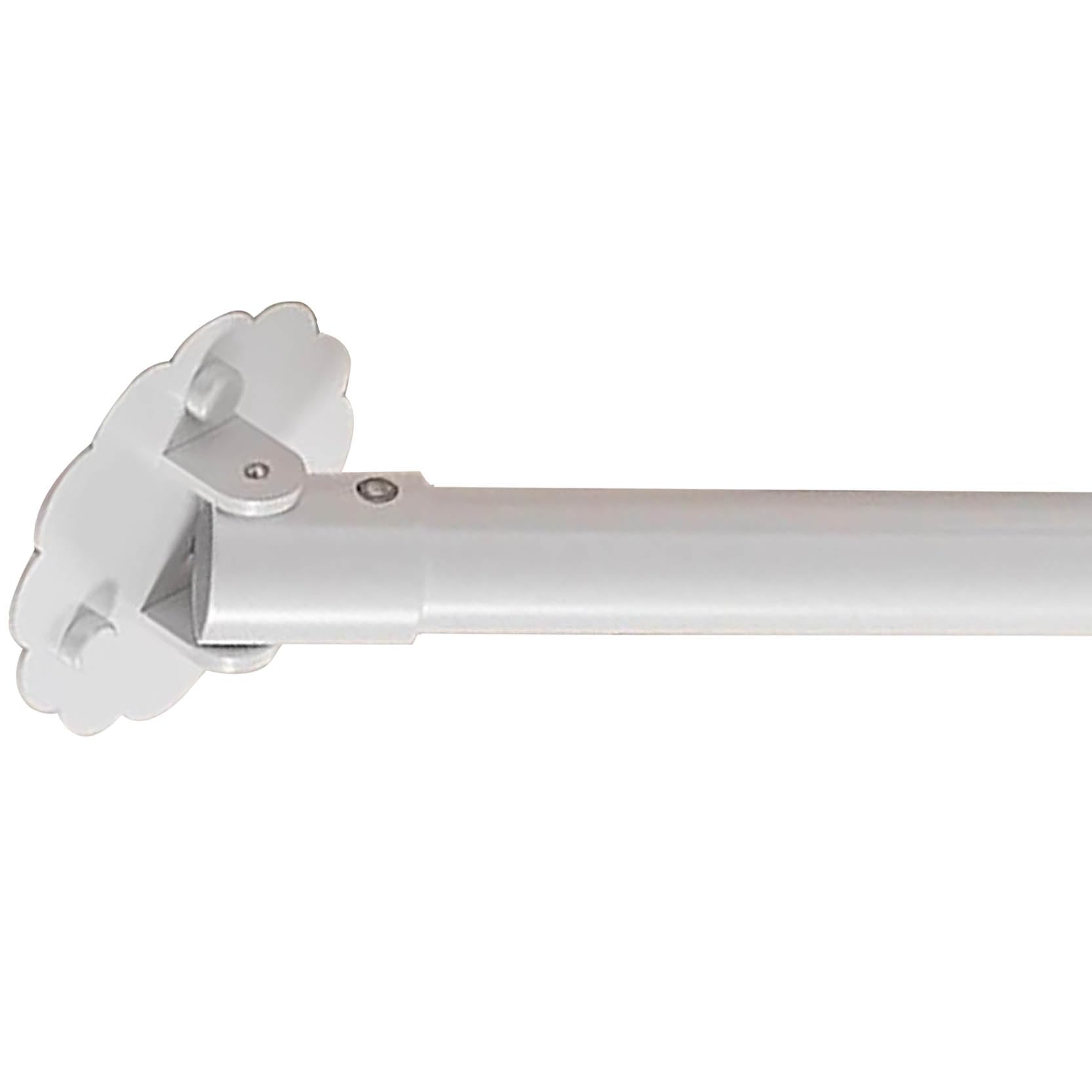GOUZIBHD Curtain Rod Bathroom, Angled Wall Closet Rod, Adjustable Curtain Rail, Non-slip Drapery Rod, 180°Swivel Stainless Support Holder Shower Rod, Decor Ceiling Track(Size:130-210cm,Color:White)