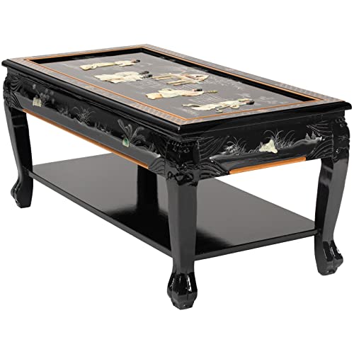 Oriental Furniture Black Lacquer Coffee Royal Ladies Table #TOP2