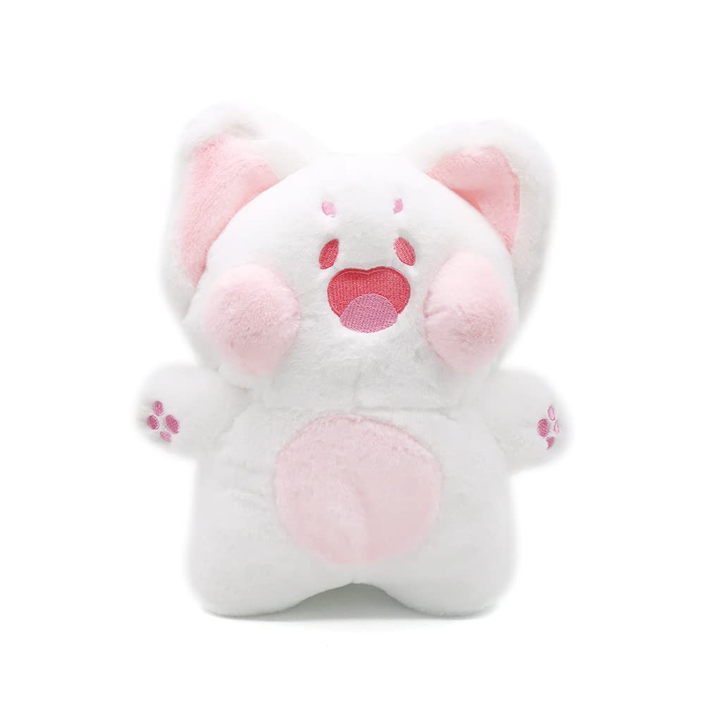 PEDEIECL Cute Cat Plush Toy, Stuffed Animal Face Cat Plush Doll,Happy kitten Plush Toy,The Best Holiday and Birthday Gifts for Kids. (White, 35CM)