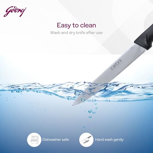Godrej Locks Cartini Utility Knife (11", Black) | Slicing and Dicing Cake, Vegetable, Fruit, Meat | Chaku for Home, Kitchen and Professional Chef Use | Ss Blade | 1 Year Warranty,Stainless Steel - Image 3 thumbnail