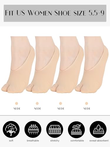 Image of Bencailor Women Tabi Socks Summer Thin No-show Socks 2-toe Split Sock for Flip Flops Sandals Flats Sneakers
