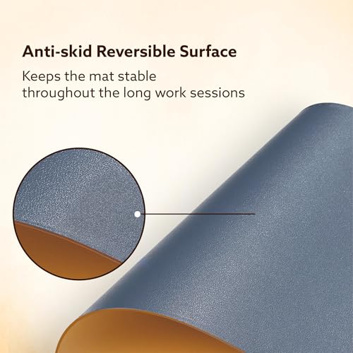 Image of AGARO Premium Reversible Desk Mat (90x45 cm), Dual-Tone Vegan Leather Deskpad, Large Reversible Mouse Pad, Waterproof, Easy-to-clean & Anti-slip Computer Table Protector, deal for Work, Study & Gaming
