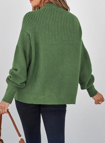 EVALESS Sweaters for Women Cute Lantern Sleeve Pullover Sweater Cable Knit Tops Fall Fashion Clothes Teacher Outfits4