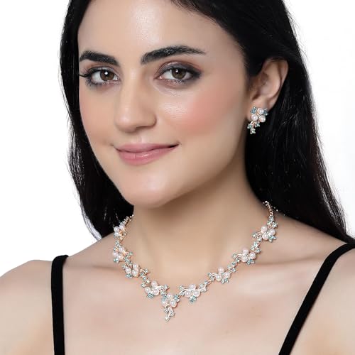 Vintage Style Silver-Plated Necklace & Earrings Set