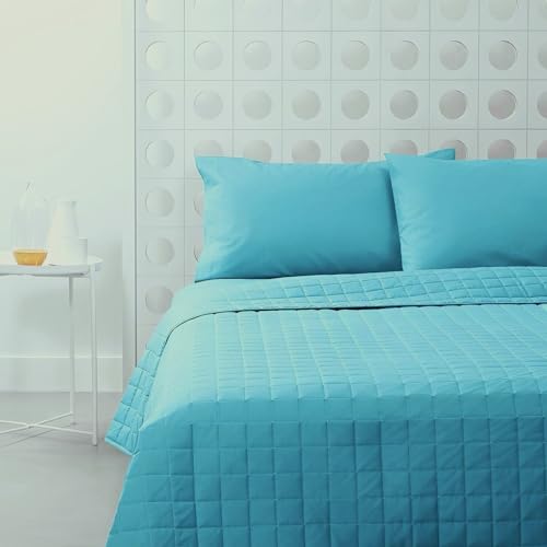 Bassetti Steppdecke für Einzelbett, Frühling, Sommer, 90 g/m², aus Baumwolle, gesteppte Tagesdecke für Einzelbett, 170 x 260 cm (00-Anis)