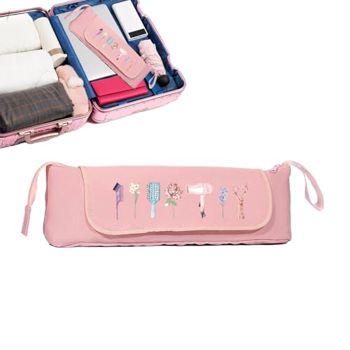 Bolsa de viaje para aparatos de peluquería – Funda de transporte portátil a prueba de polvo con compartimentos – Bolsa de viaje para rizadores de pelo para herramientas caseras calientes, para alisar