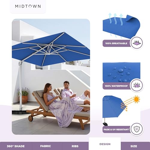 Image of Midtown Umbrellas Grande Square - 9 x 9 Ft Cantilever Umbrella