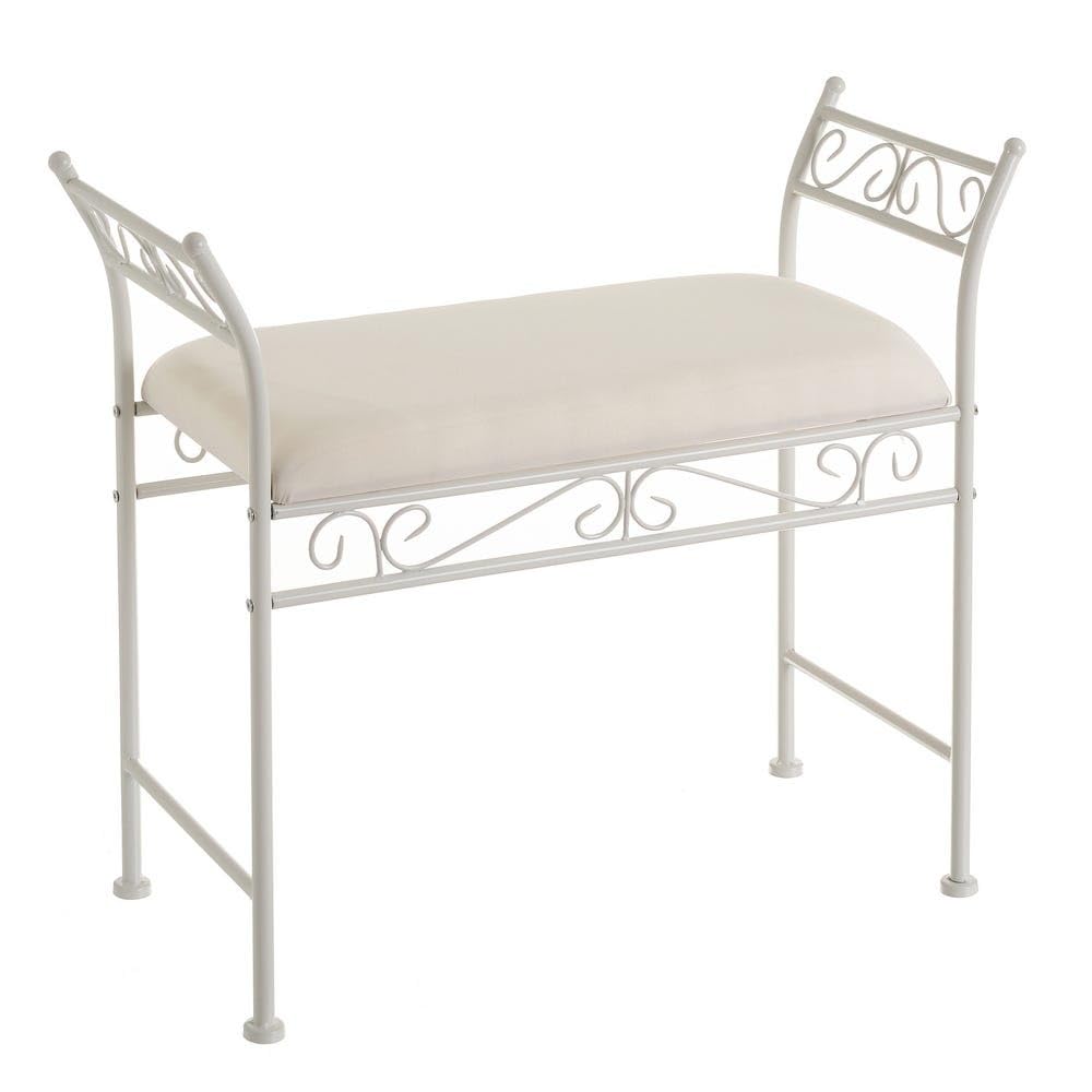 Banc en métal blanc DRW idéal pour une entrée lumineuse et épurée