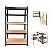 Qimu 5-Shelf Steel Shelving, Heavy Duty Steel Frame 5-Tier Garage Shelf, Adjustable Shelves, Boltless Shelving Unit for Free Combination, for Home/Office/Dormitory/Garage, 76.77â€˜â€™Hx39.37'Wx19.69'D