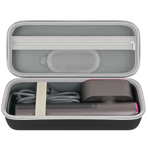 Image of Steamer Case Compatible with Jack & Rose Portable Travel Steamer for Clothes, Handheld Steamer & Iron Carrying Storage Bag Organizer with Mesh Pocket for Accessories-Box Only (Black+Silver zipper)