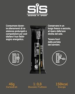 Science in Sport Beta Fuel Barretta 6 x 60g Arancia - Barrette energetiche vegane con 46g di carboidrati, Barrette di carboidrati deliziose come fonti di energia ideali per l'allenamento intenso