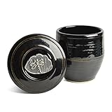 Oregon Stoneware Studio Dragonfly French Butter Crock, Blackberry