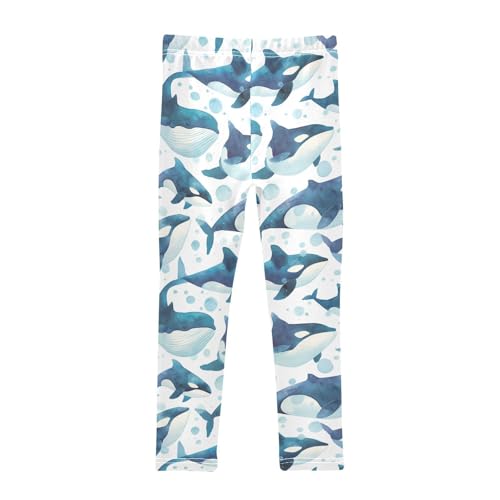 Killer Whale Pattern Animal Little Girls Cotton Leggings Casual High Waisted Leg Yoga Pants Exercise2