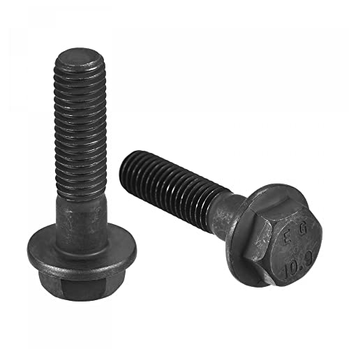 Image of uxcell Metric M10x40mm Hex Flange Bolts, 3pcs 10.9 Grade Carbon Steel Hexagon Head Screws