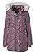 Sportoli Women Long Quilted Plush Lined Outerwear Puffer Jacket Winter Coat with Fur Hood - Dusty Pink (Medium)