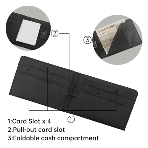 Slim EDC Wallet for Men - RFID Blocking Front Pocket Minimalist Bifold (4.13"x2.95") Lightweight Travel & Everyday Carry(Xply-Black)3