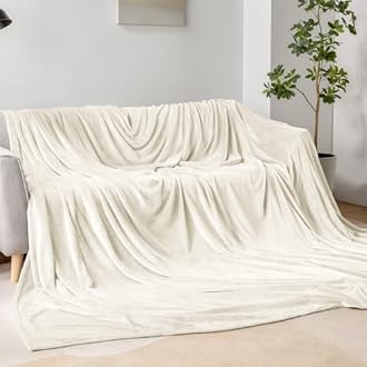 BEDELITE Fleece Blanket Extra Large Blankets for Bed, Luxury Plush Cozy Fuzzy Blanket 120x120 inches, Super Soft Warm Lightweight Throw Blanket All Seasons Suitable, Cream
