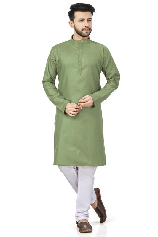 Be Active Men's Solid Green Kurta Set || Men Kurta Pajama || Men Kurta Pajama Set || Kurta Pajama For Men (N-Rfsk0001 31 Set Xxl)