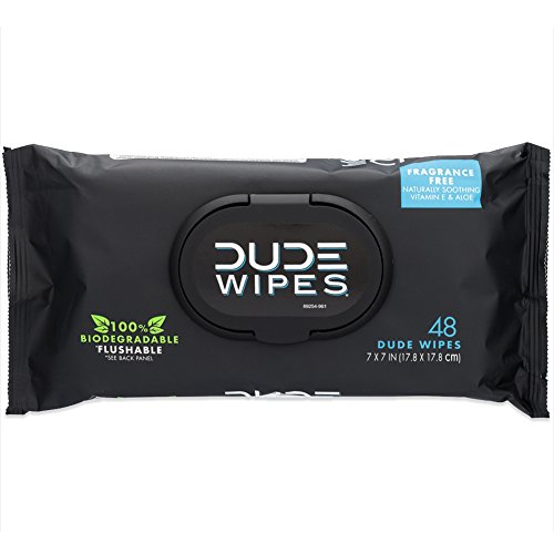 DUDE Wipes Flushable Wipes, Unscented with Vitamin-E & Aloe, 100% Biodegradable, Dispenser (12 Packs, 576 Total Count) - Thumbnail 3