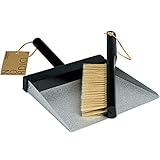 Hausfelder Nordic Design Kehrblech Set, Handfeger und Kehrschaufel, Schaufel und Besen Set (Schwarz)