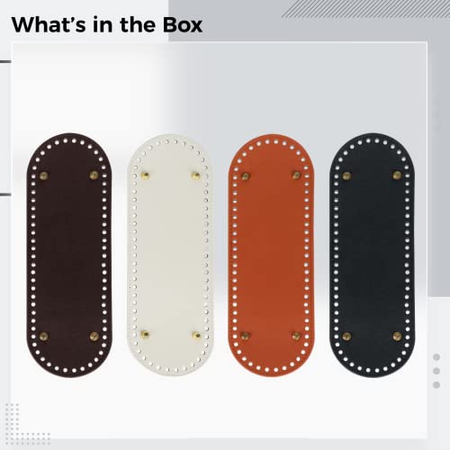 Pu Leather Bag Bottom Shaper, 4 Pcs Crochet Bag Bottom Shaper Pad With Holes, Knitting Bag Oval Nail Bottom Shaper 30X10Cm/12X4Inch For Handbag Shoulder Bag Purse Diy Accessories #TOP5