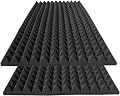 2 Pack pyramid Acoustic Foam Panels, 48 x 24 x 2" Sound Absorbing Panels High Density Noise Canceling Studio Foam for Home,Office, Recording Room (Black-2 Pack, 48" x 24" x 2")