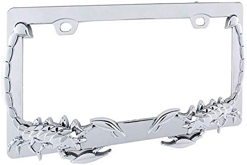 Chromed 3D Scorpion License Plate Frame ABS Plastic Triple chrome plating Auto Car Truck SUV by Pilot Auto