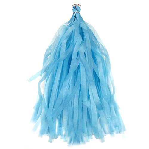 Wrapables 14 Inch Tissue Paper Tassels Party Decorations for Weddings, Birthday Parties, Baby Showers, and Nursery Décor, Blue